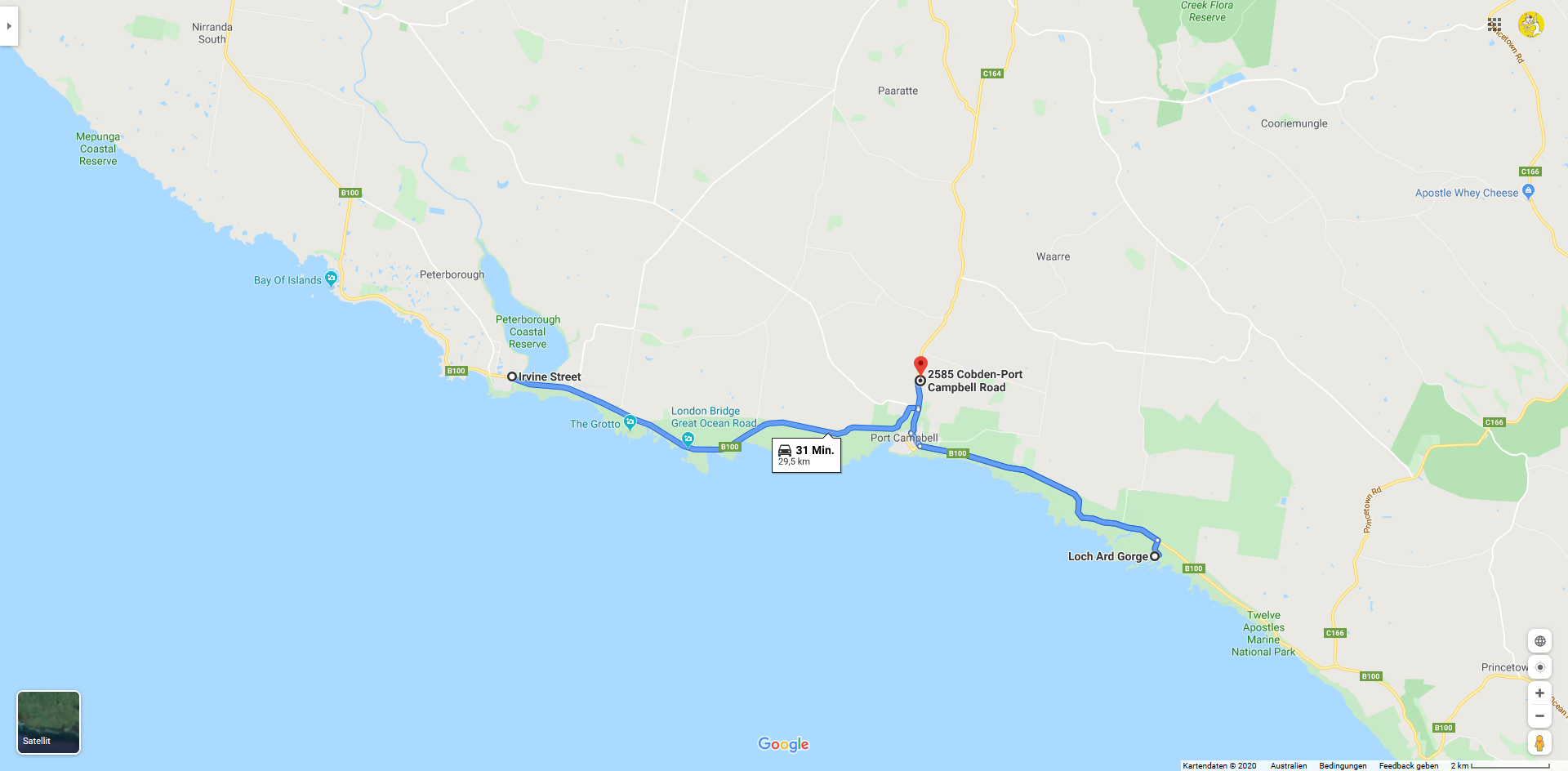 2019 12 18  08 01 Peterborough bis Port Campbell Route groß